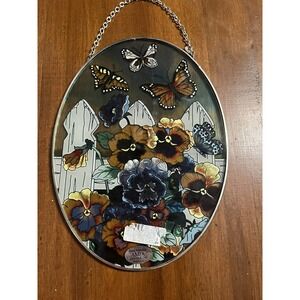 AMIA Butterfly‎ Flower Sun Catcher 8.5x6.5 Very Colorful!